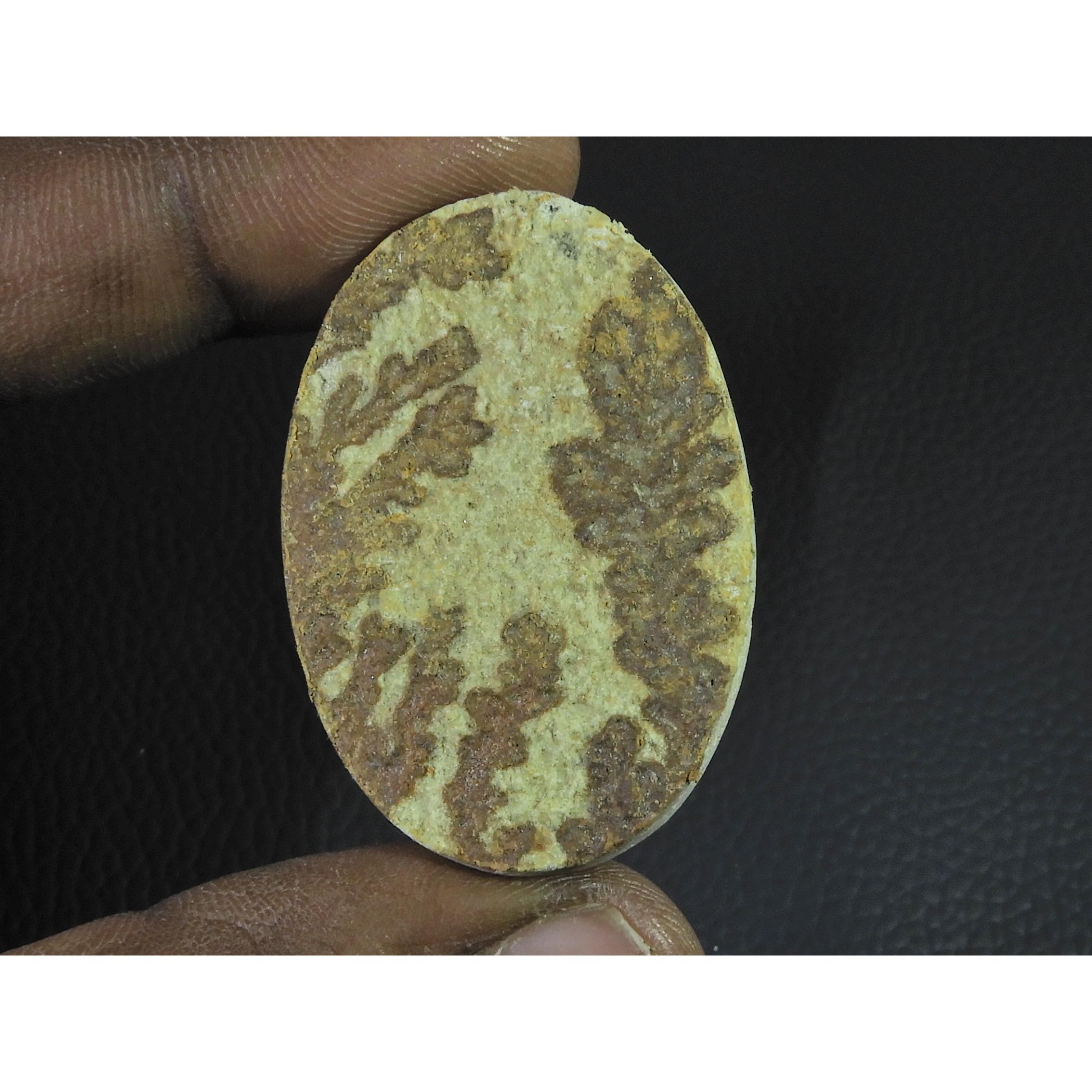 71Cts.Natural Psilomelane Germane Dendrite Oval Cabochon Loose Gemstone B-282