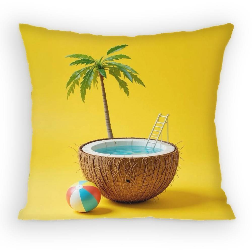 Summer Refreshing Coconut Palm Tree Beach Pillow Case Antidustmite Pillowcase Invisible zipper silky Sofa cover for bedroom