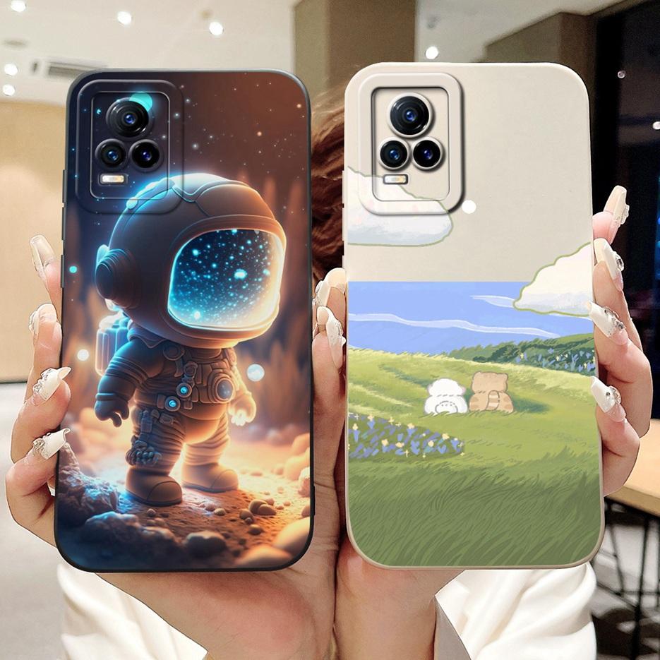 For Vivo V21e 4G Case V2061 New Fashion Candy Painted Cover Shockproof Phone Case For Vivo V21 V 21 E VivoV21e Soft Fundas Coque