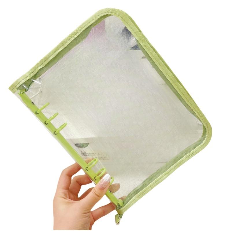 Sparkly Ins Style A5 6 Rings Binder Zipper Pvc Organizer For 3/5Inch Po Cards Binder Pocards Jewelry And Polaroids Collects