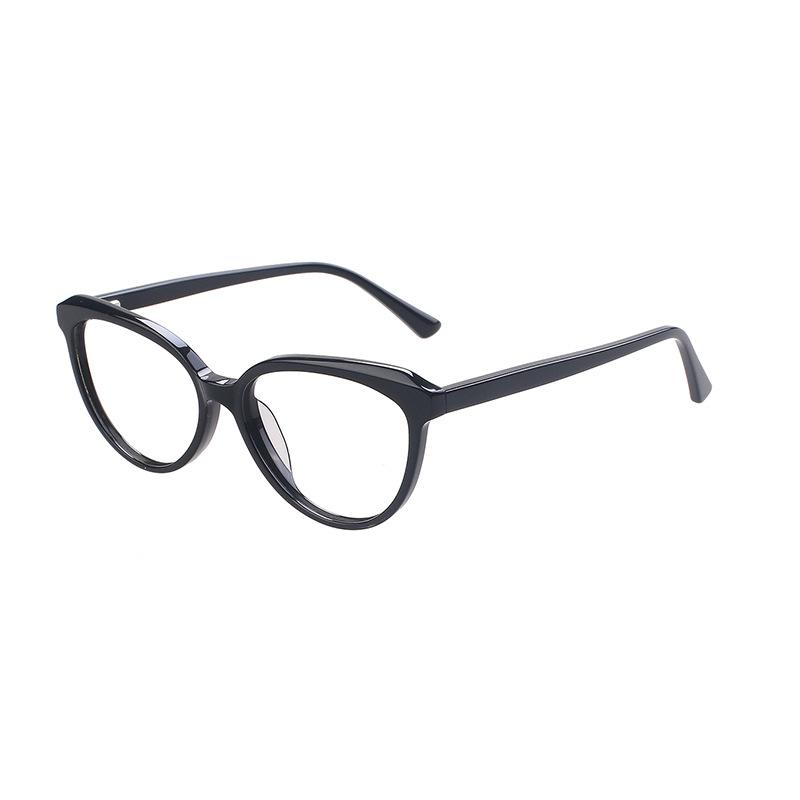 Glasses Plate Myopia Glasses Men'S Anti-Blue Light Plain Face Black Frame Women'S Senior Cat Eye Glasses Frame