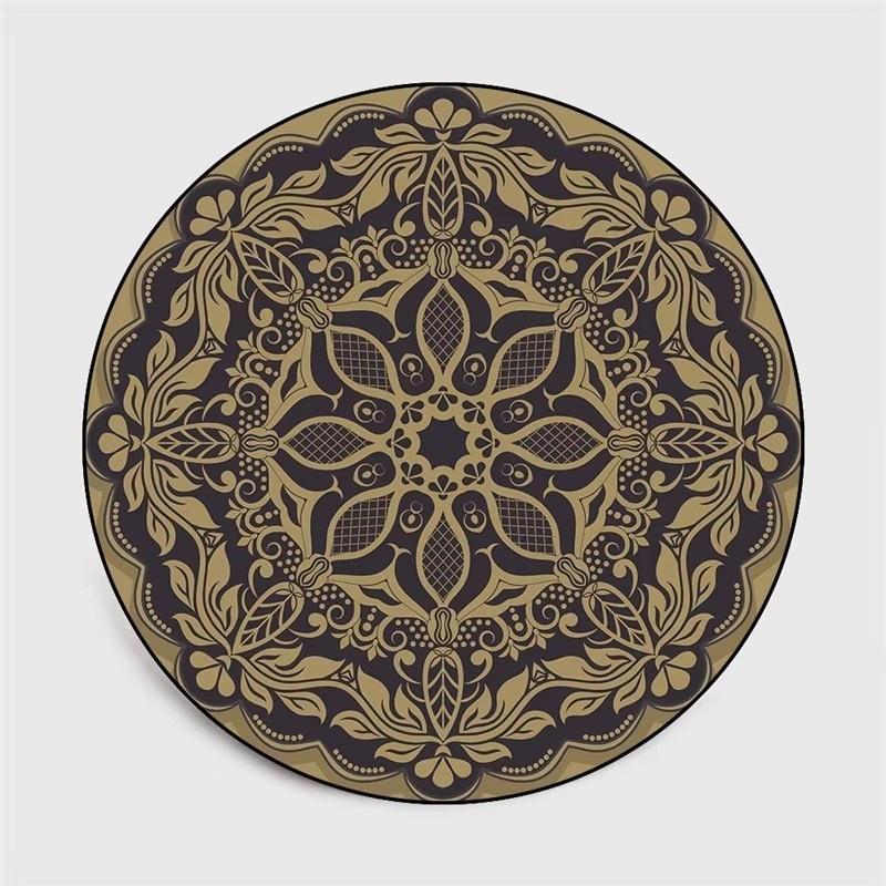 Bohemia Mandala Round Carpet Living Room Geometric Ethnic Flowers Circle Rug Bedroom  Anti-slip Vintage Floor Mat Home Decor