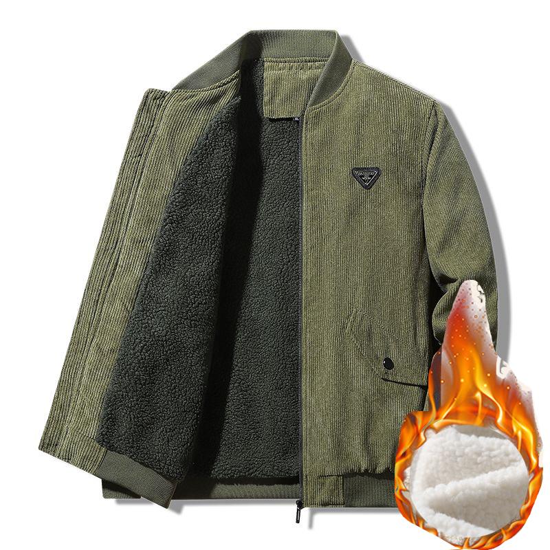 

Большие размеры Мужская новая осенне-зимняя повседневная флисовая теплая куртка с отворотами из бархата для активного отдыха Свободная повседневная куртка для мужчин XL зелёный