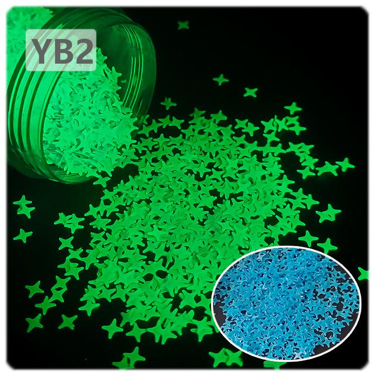 YALEDUO Luminous 4MM Cross Star Sequins, Eight Color Options, Long-Lasting Four-Pointed Star Design
