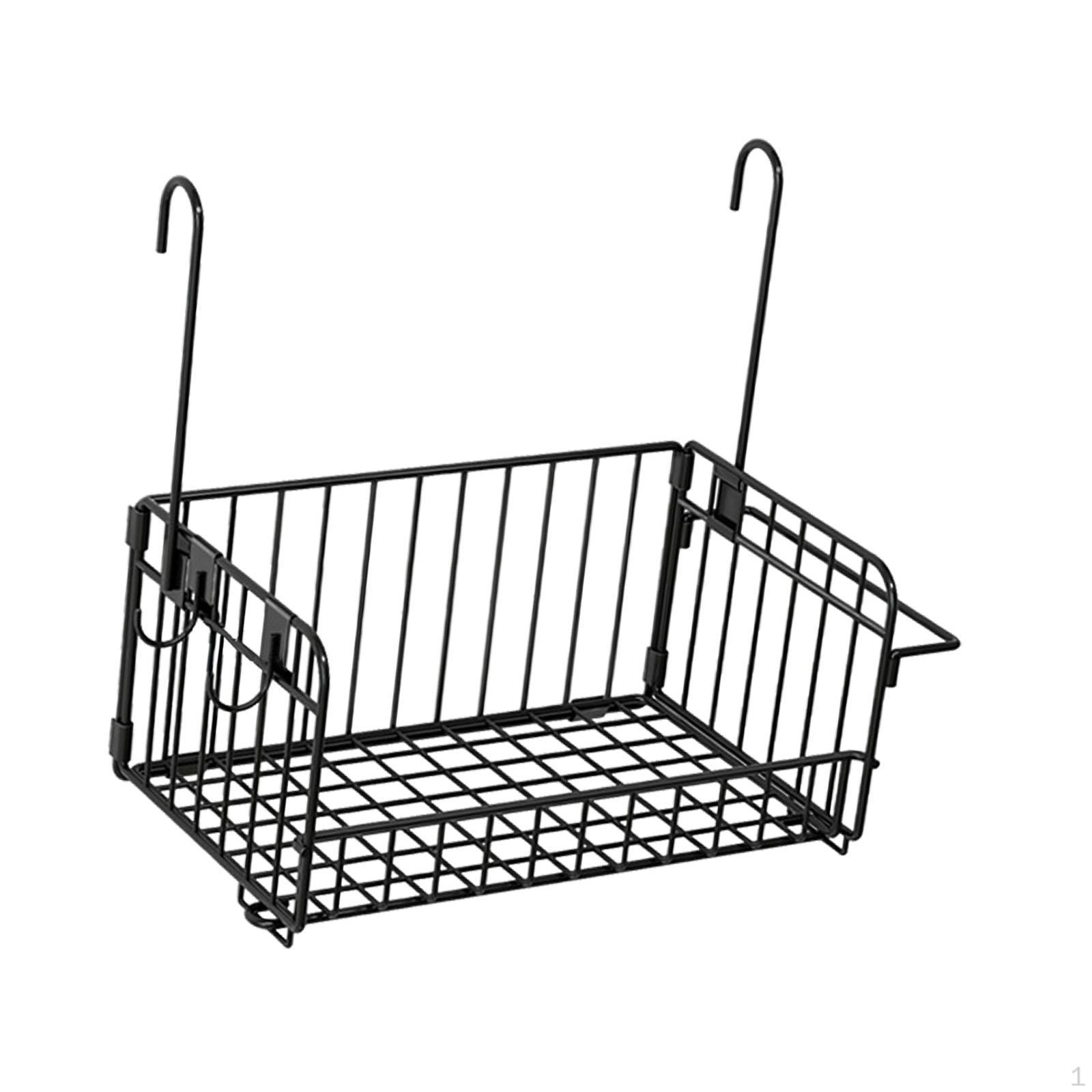 

Сетчатая корзина для хранения с крючками, настенный органайзер для кухни и автофургона чёрный