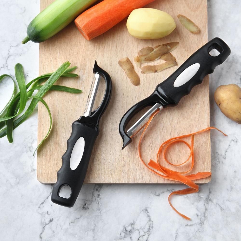 2-in-1 Peeler Soft Grip Handle Stainless Steel Peeler Efficient Fruit Utensils Food Preparation
