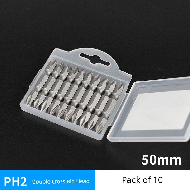 

Double Cross Screwdriver Head Electric Screwdriver Air Screwdriver High Strength Strong Magnetic Long Magnetic PH2 Screwdriver Bits Abrasion Resistant 50mm double cross Big Head [10-PH2]]