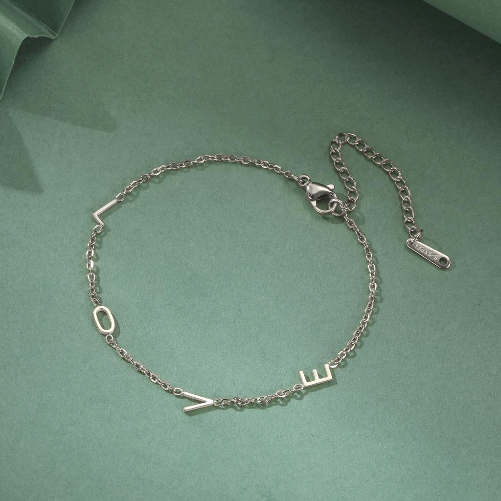 Cazador Custom Initial Letter Women's Bracelets Stainless Steel A-Z Alphabet Heart Personalized Bracelets Jewelry Birthday Gift