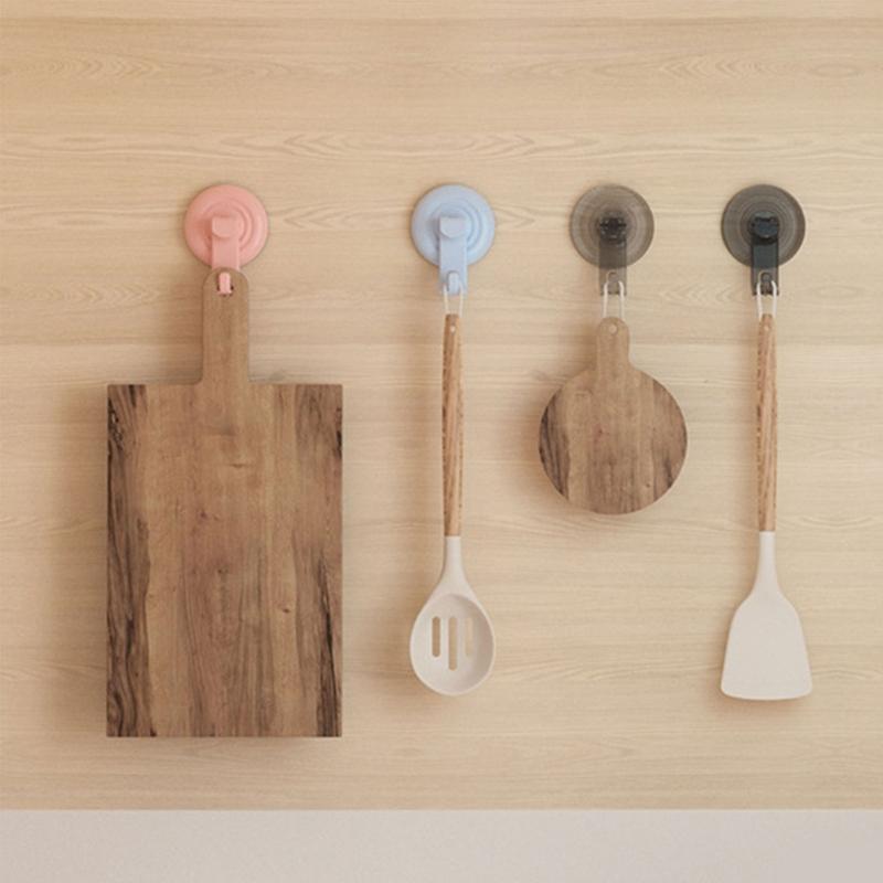 4pcs/8pcs Suction Cup Hooks Bathroom Towel and Loofah Hanger Strong Vacuum Hanging Hook Practical Robe Storage Rack