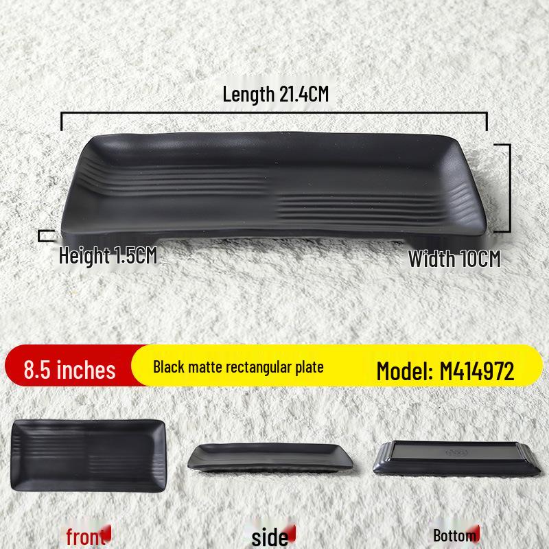 Matte Black Melamine Plate for Hot Pot, BBQ, or Kebab Shops