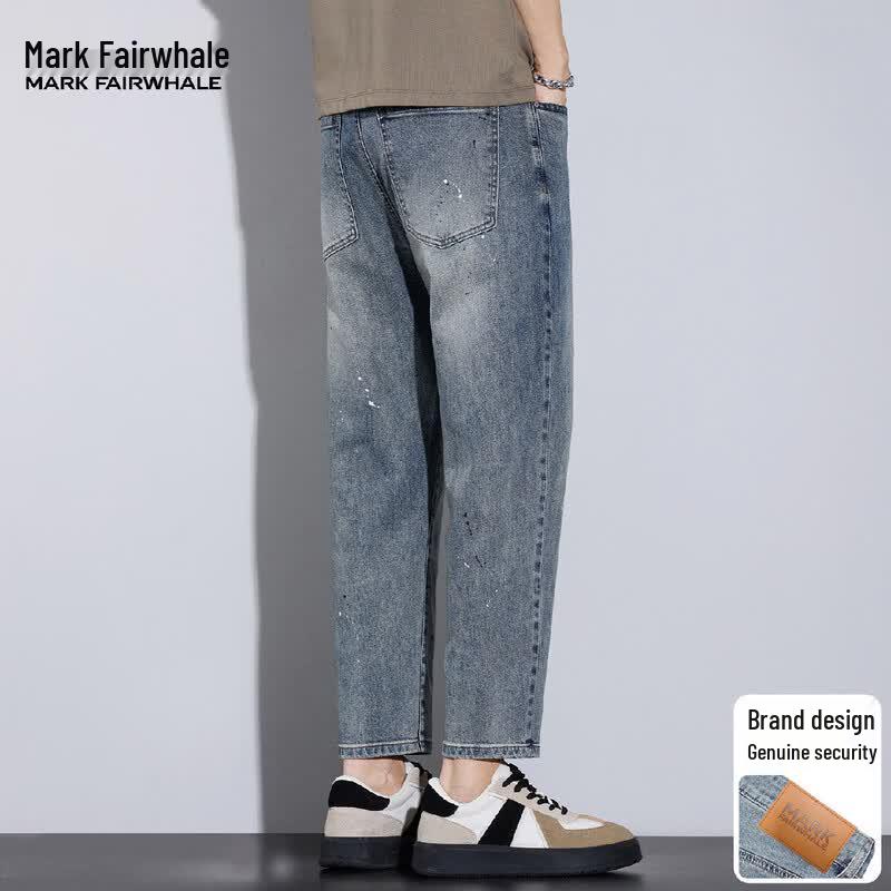 Mark Fairwhale Men's Summer Ink Splash Loose Straight Jeans