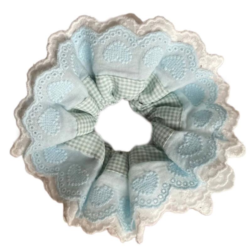 Hair Tie Blue Multi Layer Hair Rope Lacework Scrunchies Princess at Large Multi Layer Tie Laciness Hair Tie