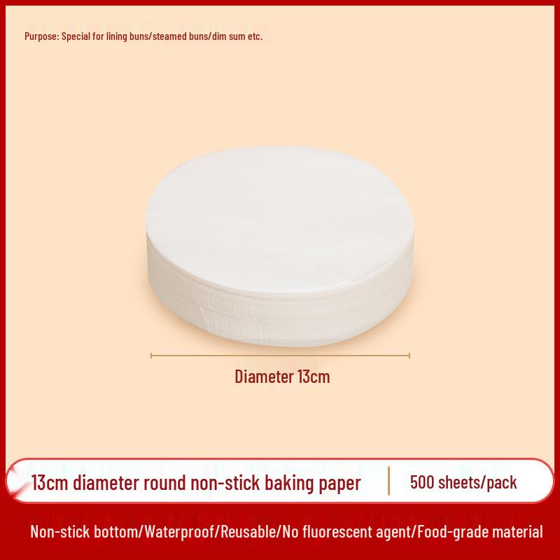 Non-stick, High Temp Resistant Steamer Paper for Buns & Mantou, Round & Square, Disposable & Thickened Bottom