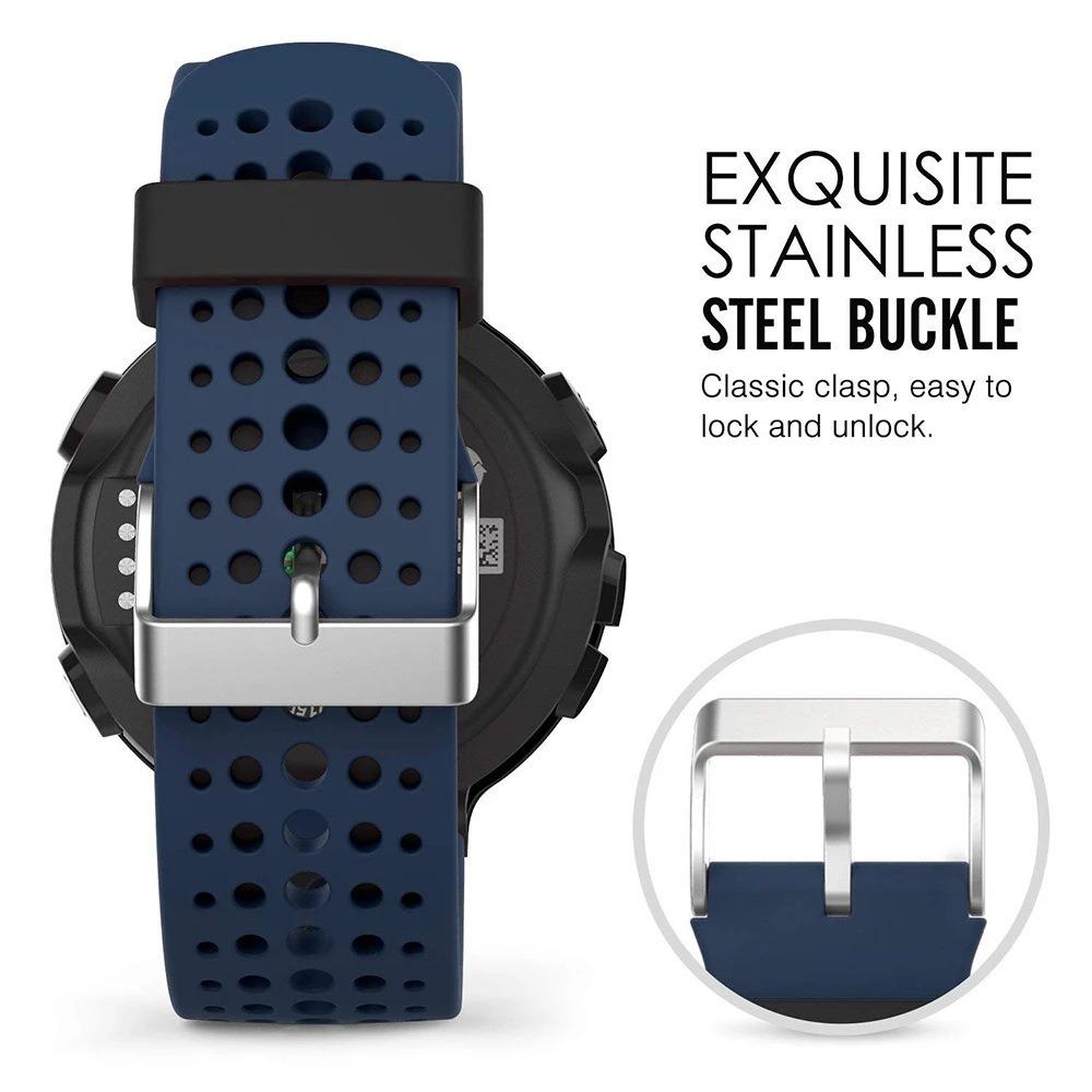 Compatible Silicone Wristband for Garmin Forerunner 235/620/735XT - Two-Color Round Hole Design.