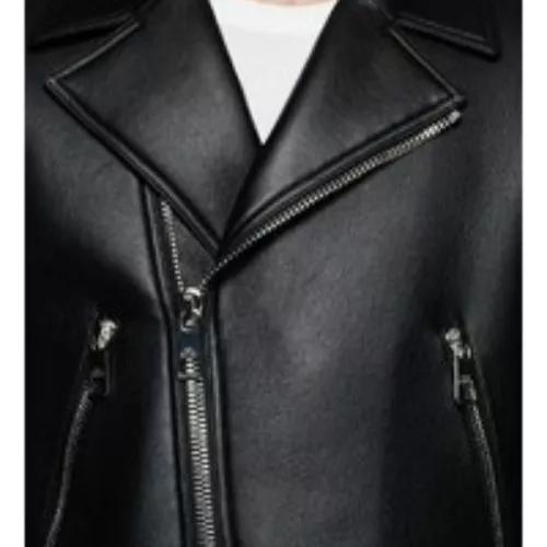 Fashionable Black Stylish Handmade Motorcycle Real Biker Men's Leather Jacket