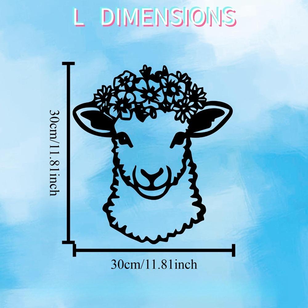 Sheep Head Metal Wall Art Rustproof Iron Sculpture Easter Christmas Decor Art Deco Garden Bedroom