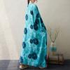 Dimanaf 2025 Women Plus Size Spring Long Dress Loose Basic Printing Vintage Casual Floral Oversize Long Sleeve Maxi