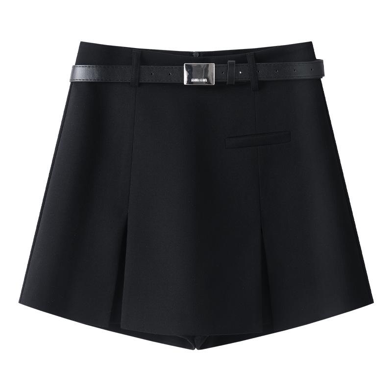 Gray High Waist A-line Midi Skirt: Women's Spring/Autumn 2025 Slimming Temperament Skirt