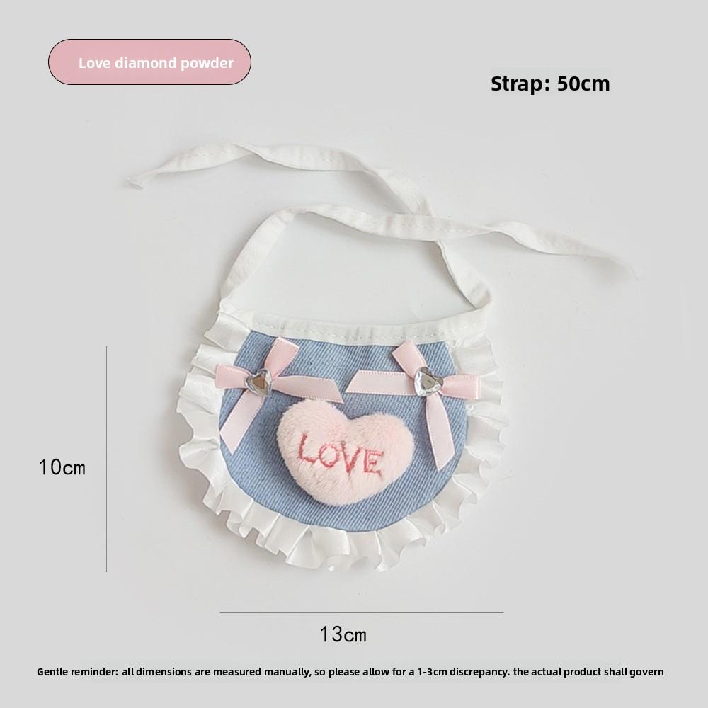 Pet Saliva Towel Bib Cat Bib Eating Cartoon Pet Saliva Pocket