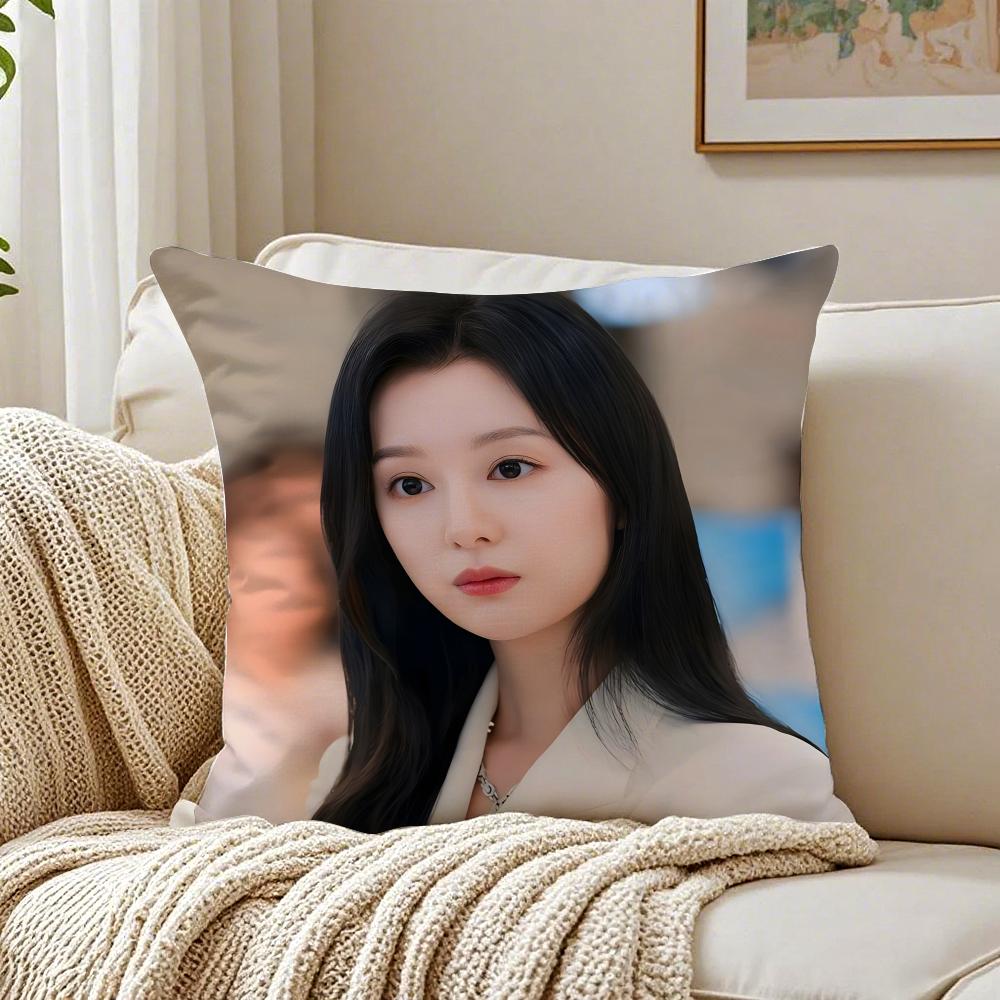 Kim Ji Won Queen of Tears Cushion Cover Linen Minimalist Soft for Sofa Bed Home Room Decor