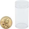 Small Clear Round Coin Storage Tube Plastic Coin Holder With Protective Sponge Commemorative Coins Collection Tubes Set