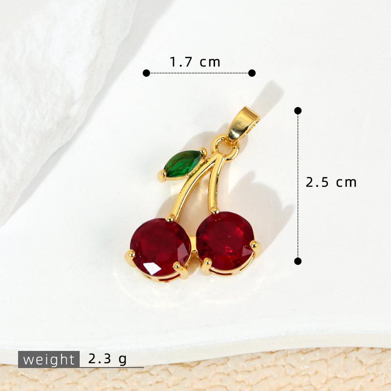 Cherry Pendant Necklace & DIY Earrings Set