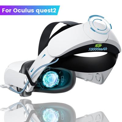 Faixa de cabeça com bateria de 10000mAh para fone de ouvido VR Oculus Quest 2, carregamento rápido, faixa Elite para acessórios Oculus Quest 2