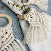 Boho  Napkin Rings with Wooden Ring, Handmade Woven Fringe Napkin Holders for Rustic Wedding, Party & Farmhouse Table Decor