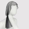Handmade Hollow Out Fishnet Hat, Rhinestone Fashion Mid-length Fishnet Cap, Trendy Lady Accessory