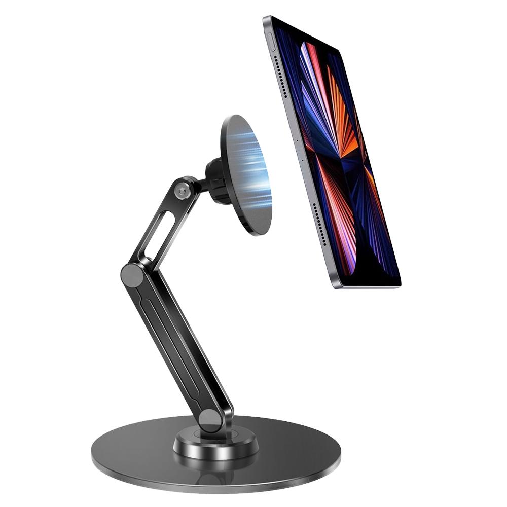 Foldable Magnetic Tablet Stand 360 Degree Rotating Metal Desktop Holder Bracket for iPad