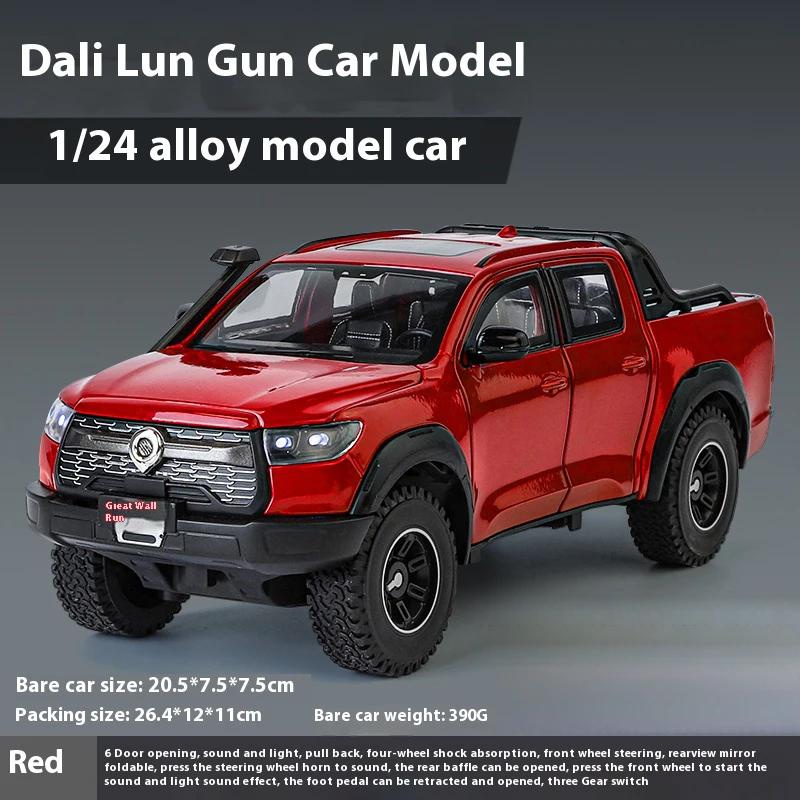 1:24 Great Wall Motor GWM Cannon POER Off Road SUV Alloy Diecast Car Model Sound & Light Boutique Decorative Interior Decoration