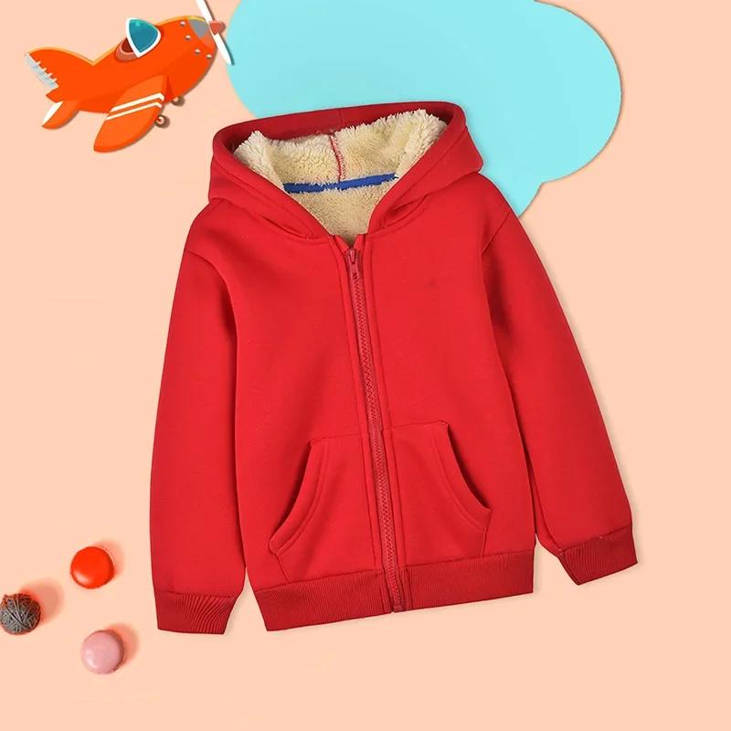Unisex Winter Fleece Hoodies for Boys Sweatshirt Casual Thicken Warm Kids Zipper Coat Tops