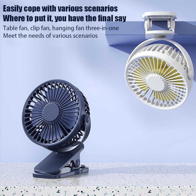 Usb Plug-in Portable Mini Clip-on Silent Fan 3-speed Desk Fan 360 Degree Rotatio Adjustable Student Office Fan For Bedroom