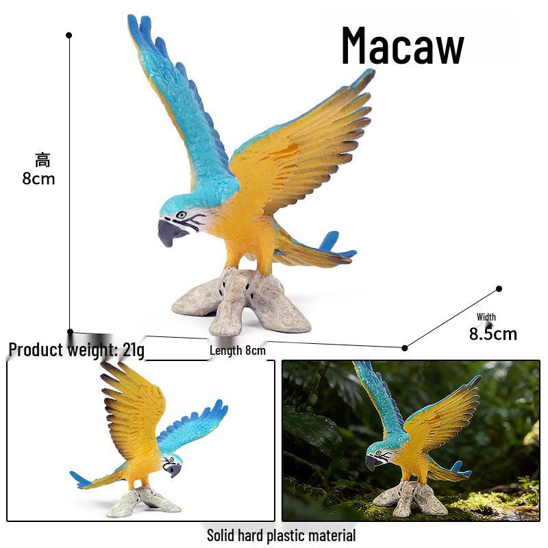 Children's Animal Simulation Toy Set: Eagle, Falcon, Secretary Bird, Owl Figurines