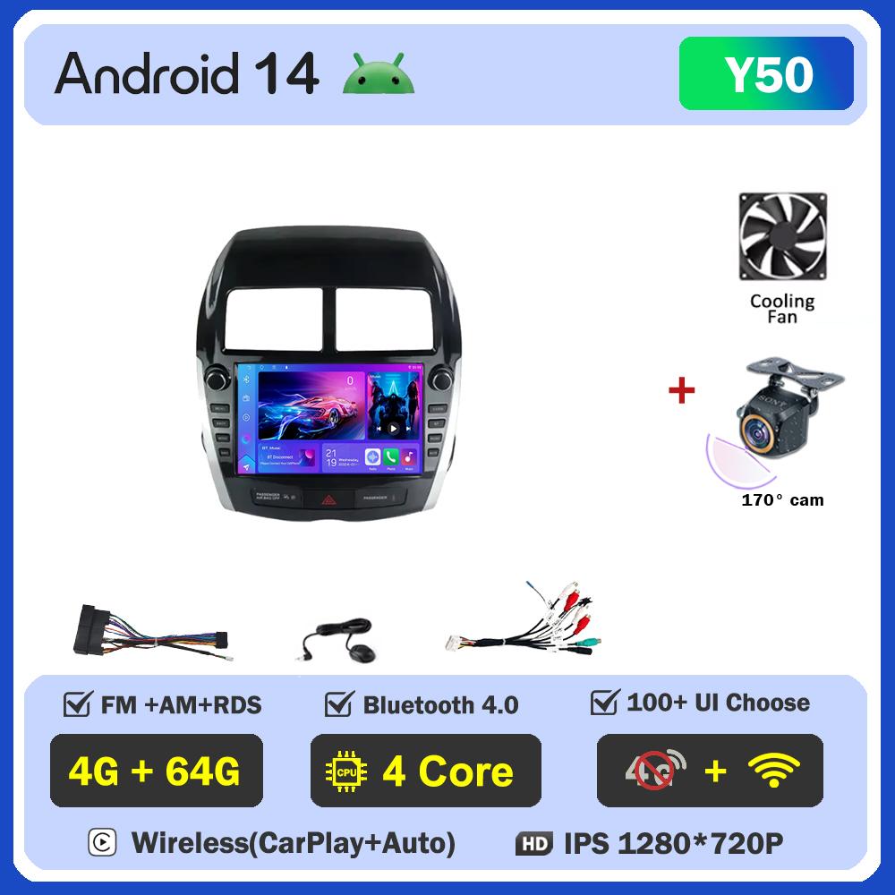 Car Multimedia Player For Mitsubishi ASX 2010-2016 Car Radio Player Wireless Android Auto Intelligent System Mirror Link GPS