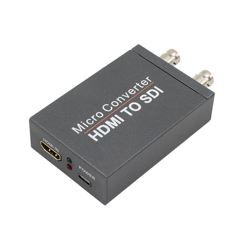 Convertidor de HDMI a SDI, HDMI a SDI Dos Salidas SDI Incrustador de Audio Soporte HDMI 1.3, Detección Automática de Formato 3G/HD-SDI Extensor