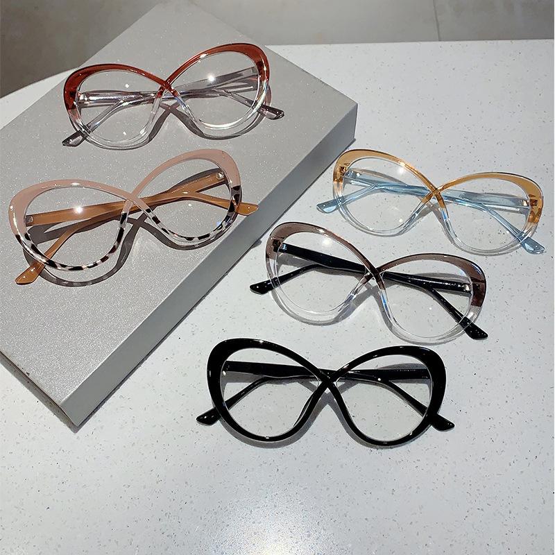 Hot-Selling Wind Oval Flat Glasses Trend With The Same Face Small High Value Anti-Blue Glasses