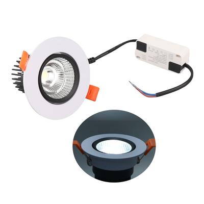 Recessed Lighting 7W White Light 6000K 75mm Hole Adjustable Angle LED Ceiling Halo Light for