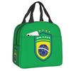 Brazil Flag Resuable Lunch Boxes Women Waterproof Cooler Thermal Food Insulated Lunch Bag School Children Student