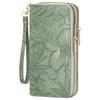 Women's Long Double-zipper Wallet Anti-theft Brush Print Wrist Rope Handbag