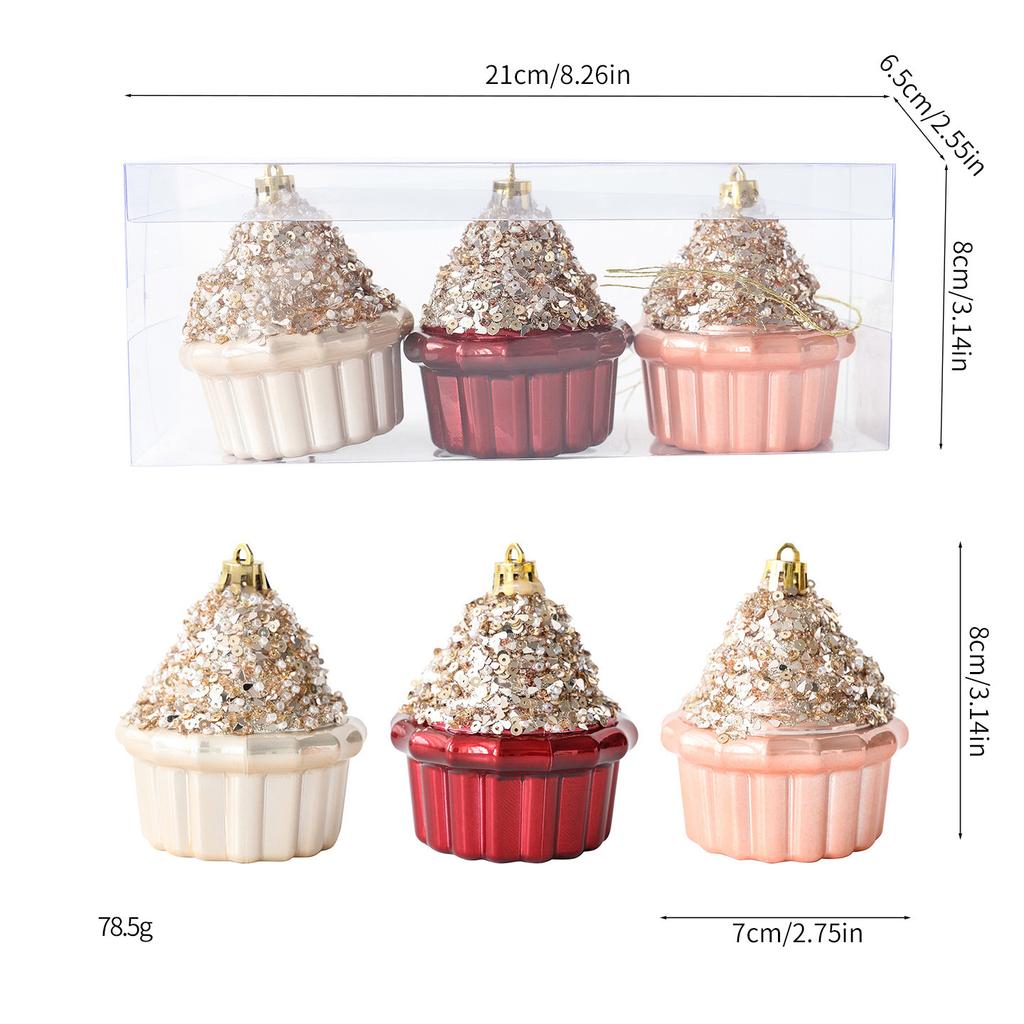 Christmas Tree Pendant, Cake Design, Heart-shaped Decoration, Handmade DIY Pendant, Holiday Decoration, Pendant, Plastic Ball Set