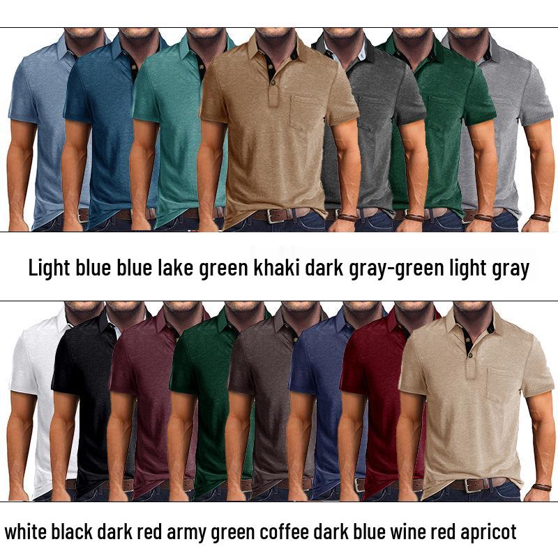 2024 Sommer Herren Kurzarm Poloshirt mit Umlegekragen
