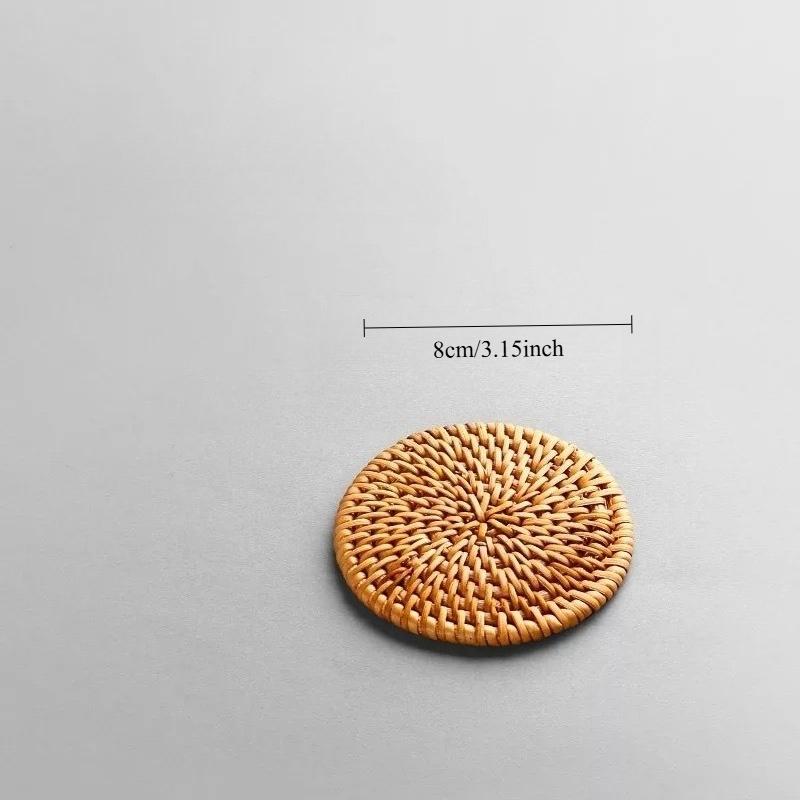 

1 шт. Ротанговая подставка, Коврик для чайника, Коврик для стола, Теплоизоляционный коврик, Подставка для чайника, Коврик для чайника из фиолетовой глины, Аксессуар для чайного набора 8 cm