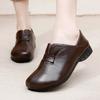 Genuine Leather Women Shoes Low Heel Warm Fur Mom's Shoes Soft Bottom Loafers Comfy Flats Ladies Casual Shoes