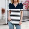 Damen Bluse Sommer Business Casual Arbeitstops Kurzarm Button-Down-Kragen V-Ausschnitt Bluse T-Shirt