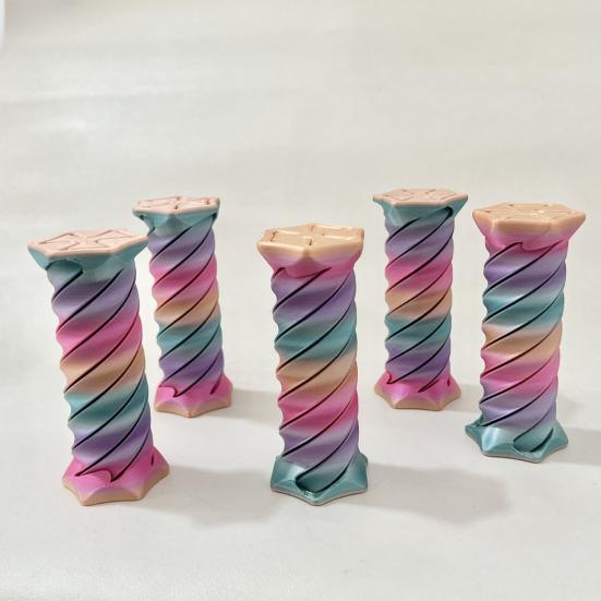 3D Printed Spiral Toy Repeating Rotation Expanding Spiral Passthrough Sculpture Figurine Stress Relief Kids Adults Mini Spiral Fidget Toy