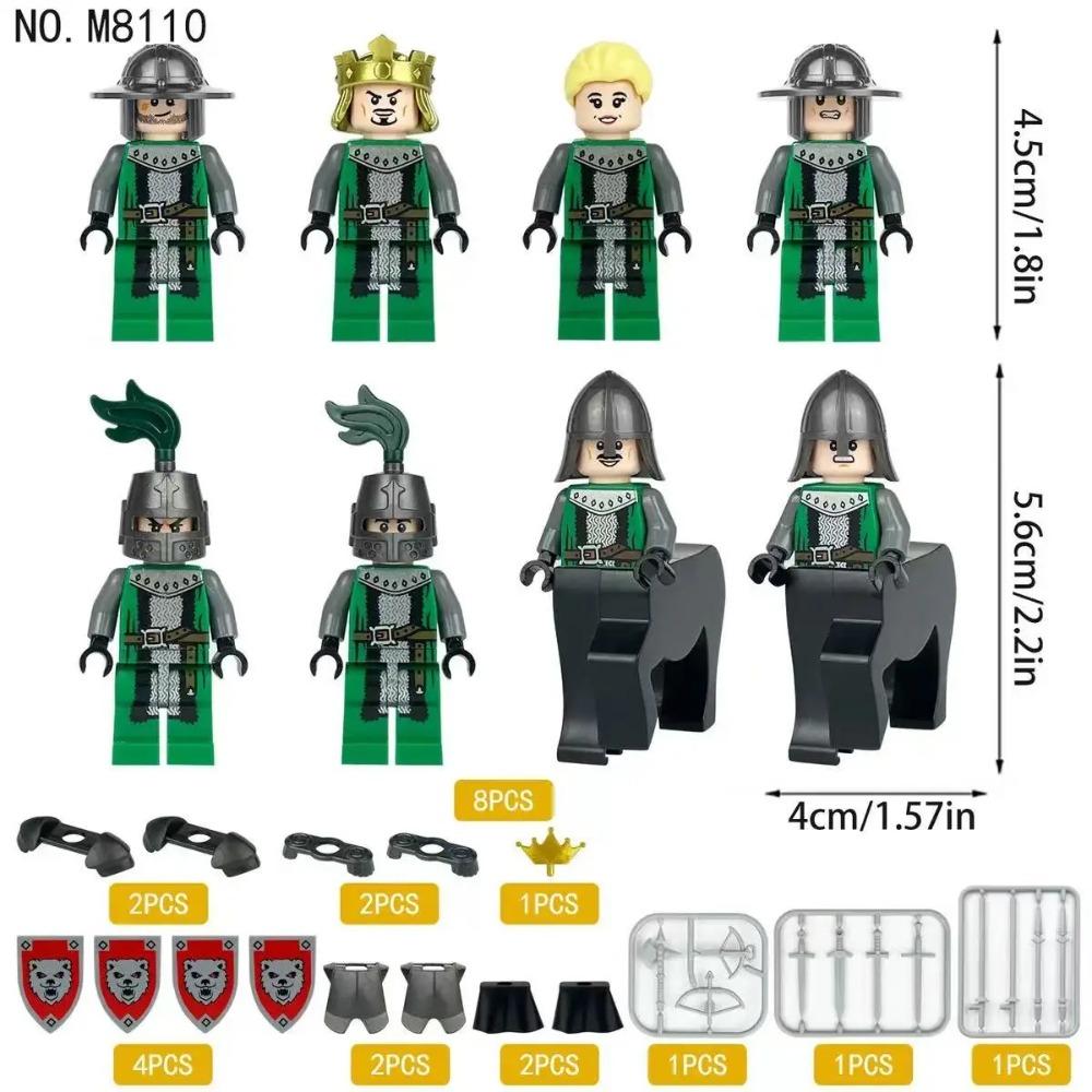 12 pezzi Cavalieri romani antichi medievali, blocchi da costruzione, figure, giocattoli, mini figure, bambole umanoidi, giocattoli, regali di compleanno.
