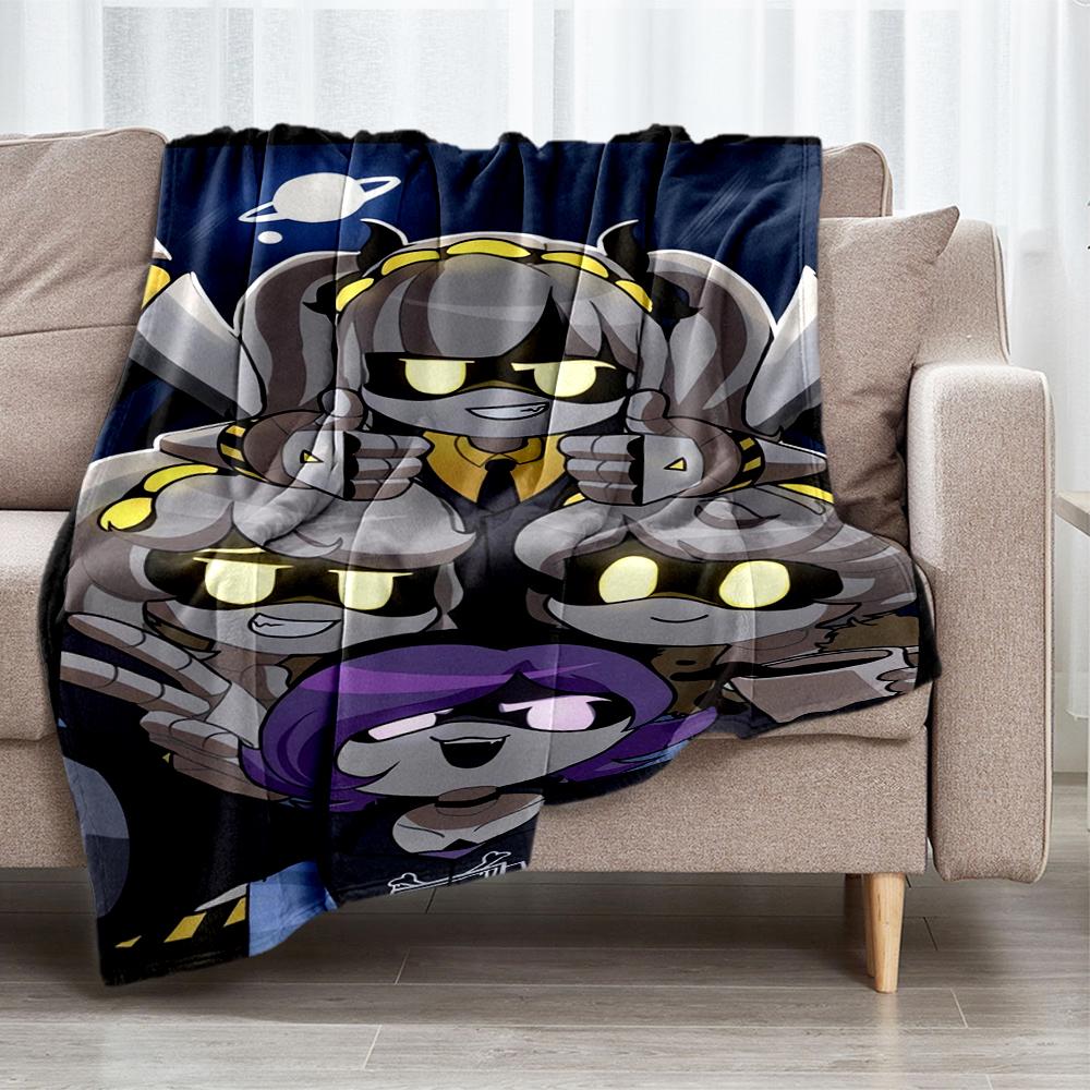 Murder Drones Theme Printed Blanket - Perfect for Couch, Bed, Travel & Outdoor Use | Machine Washable, Cozy & Durable.