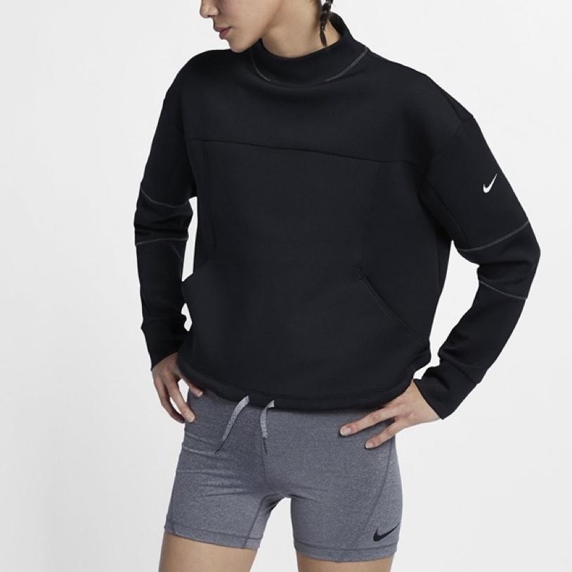 Nike Sports Casual Space Cotton Warm Pullover Sweatshirt Women Sweatshirt Black AQ0190-010