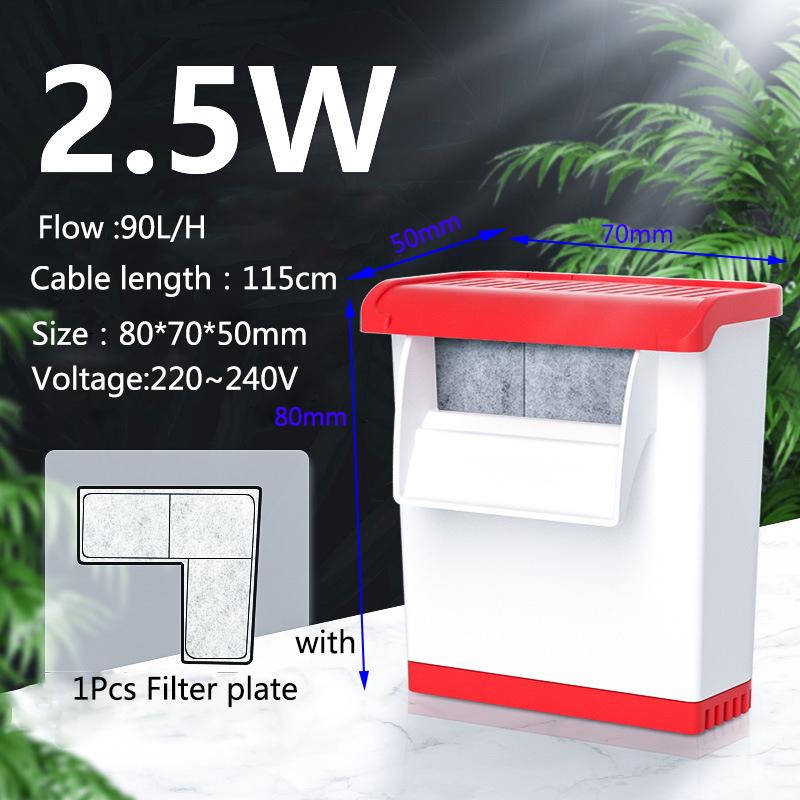 

220~240V Low Water Level Aquarium Turtle Tank Filter Small Fish Tank Waterfall Type Small Silent Built-in Filter Water Pump New CN Plug